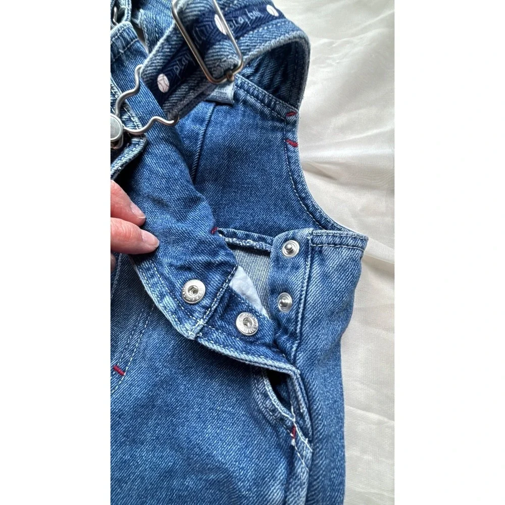 Gymboree‎ Denim Bibbed Shorts Baseball 3-6 M